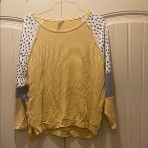 Fantastic Fawn Textured Yellow Knit Top